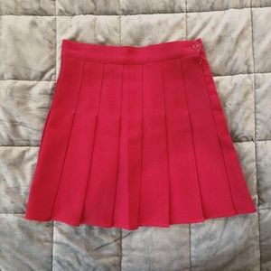 Red Pleated Skirt
